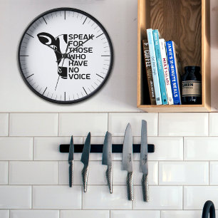 Speak for Those Who Have No Voice, Vegan Wall Clock