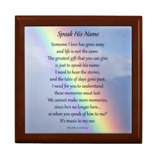 "Speak His Name" poetry keepsake box