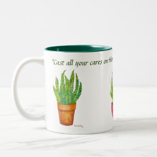 Speak Jesus Succulents Two_Tone Coffee Mug