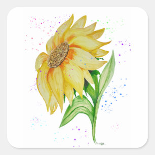 Speak Jesus Sunflower Square Sticker