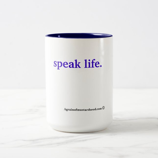Speak life Two-Tone coffee mug (Center)