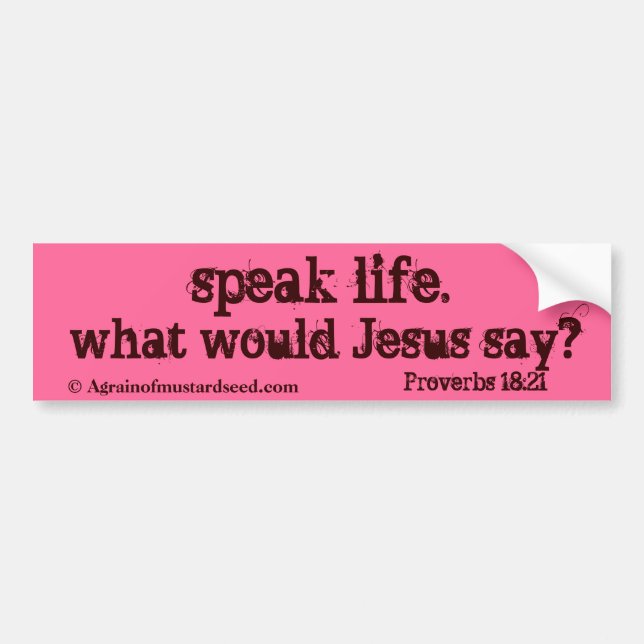 speak life what would Jesus say? Customize It Bumper Sticker (Front)