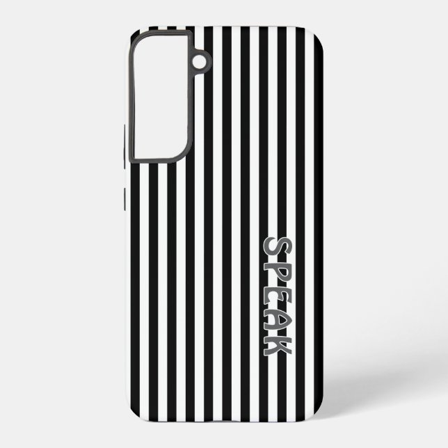 Speak Logo Black White Stripes Samsung Phone Case (Back)