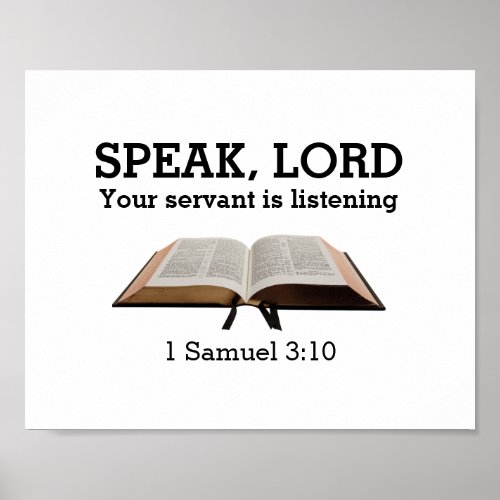 SPEAK LORD Samuel Bible Verse Christian Poster