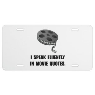 Speak Movie Quotes License Plate