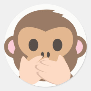 Speak-No-Evil Monkey Emoji Classic Round Sticker