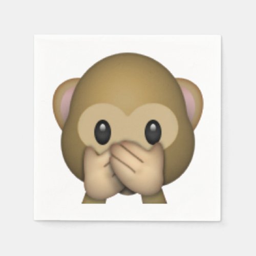 Speak No Evil Monkey _ Emoji Paper Napkins