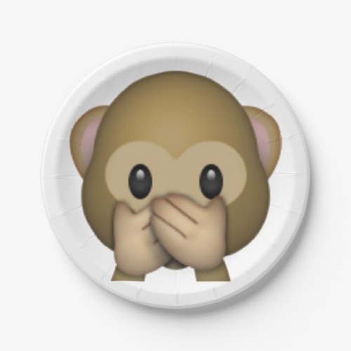 Speak No Evil Monkey _ Emoji Paper Plates