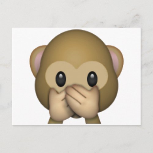 Speak No Evil Monkey _ Emoji Postcard