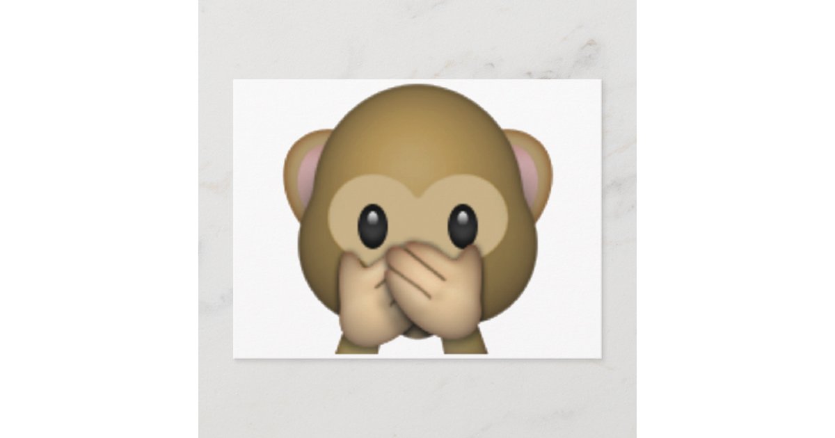 Speak No Evil Monkey Emoji Postcard Zazzle