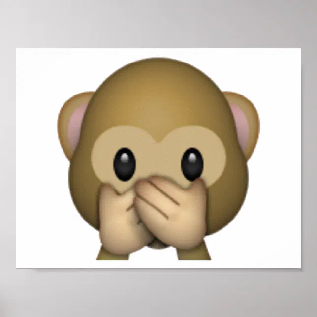 Speak No Evil Monkey Emoji Poster Zazzle