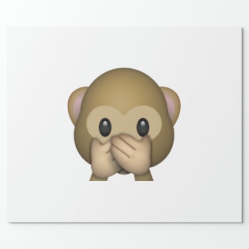 Speak No Evil Monkey _ Emoji Wrapping Paper