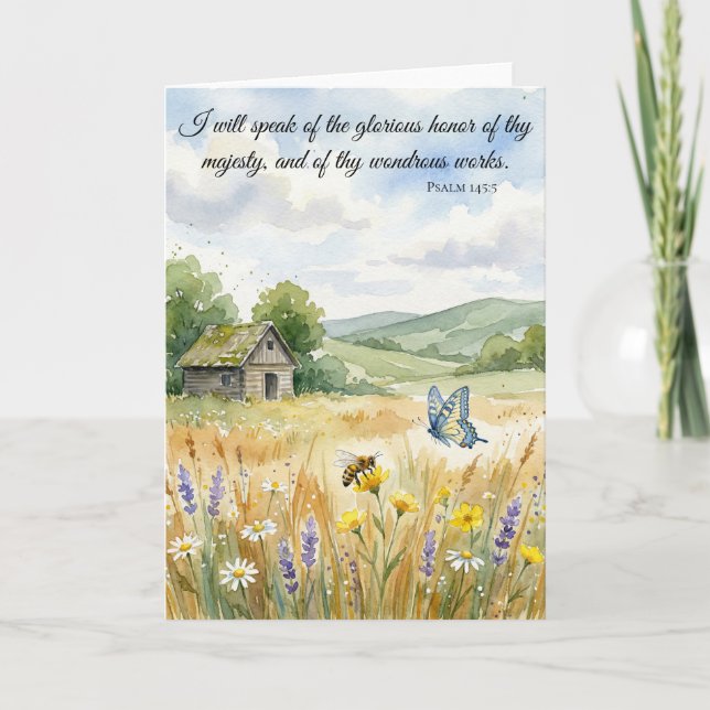 Speak of God's Glorious Works! Psalm 145:5 Card (Front)