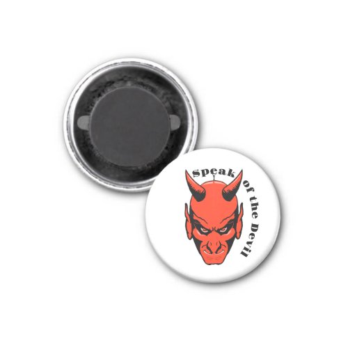 Speak of the Devil Red Devil Idiom vintage Magnet