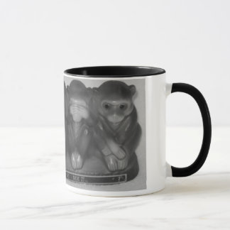 Speak See Hear Do NO evil Money statue Mug