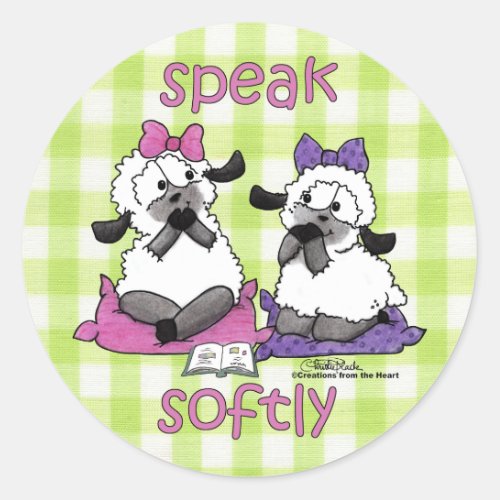 Speak Softly Lambs Classic Round Sticker