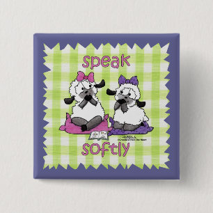 Speak Softly Lambs Pinback Button
