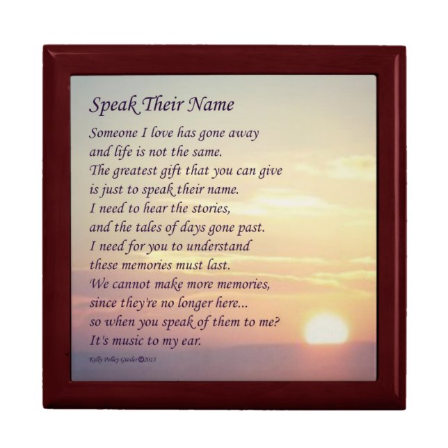 "Speak Their Name" Keepsake Box #4 (Front)
