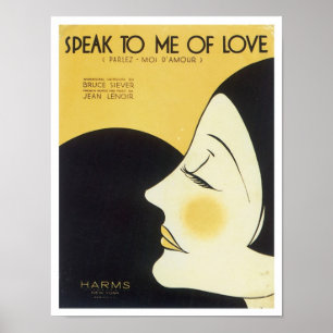 Speak to Me of Love Vintage Songbook Cover Poster