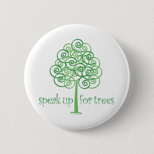 Speak Up for Trees - Tree Hugger Button (Front)