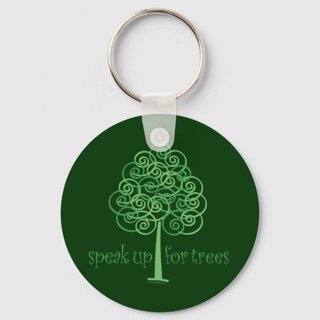 Speak Up for Trees - Tree Hugger Keychain (Front)