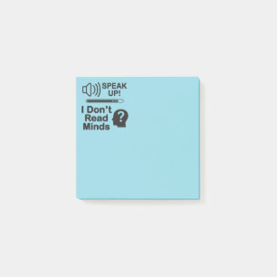 Speak Up – I Don’t Read Minds Funny Communication  Post-it Notes
