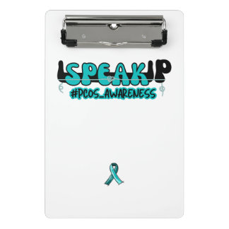 Speak Up PCOS Awareness Teal Ribbon Mini Clipboard