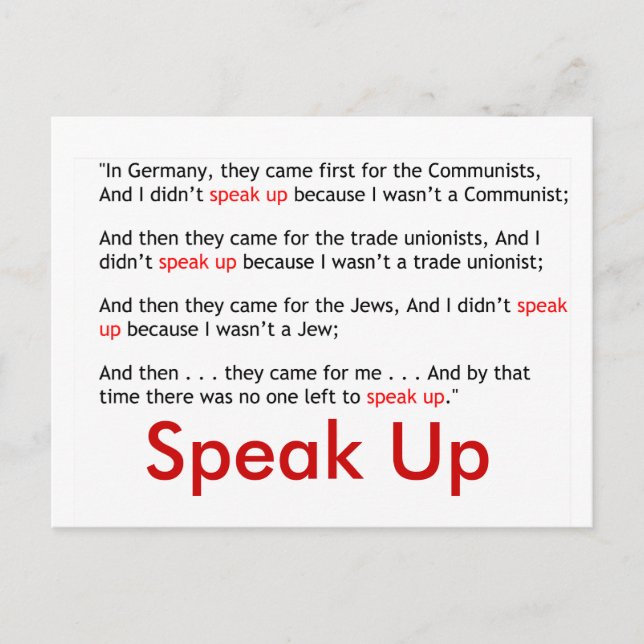 Speak Up! Postcard (Front)