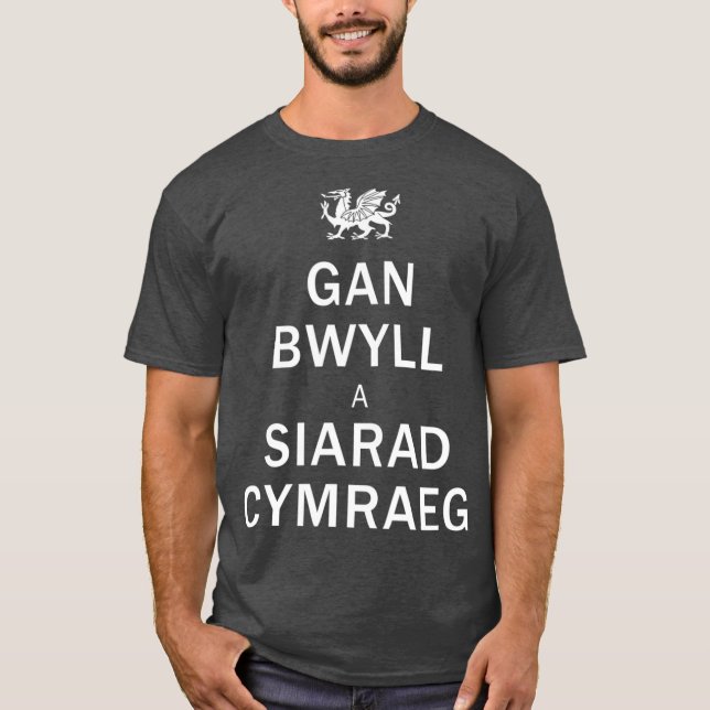 Speak Welsh  Keep Calm Language Gift T-Shirt (Front)