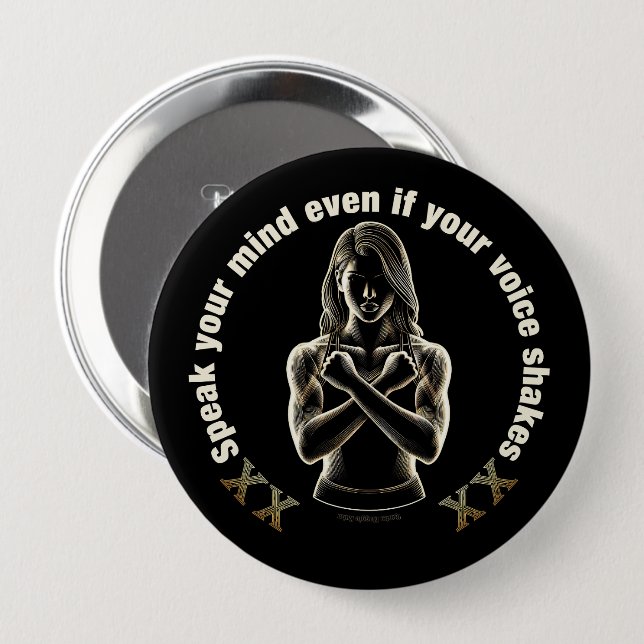 Speak your mind even if your voice shakes!  button (Front & Back)