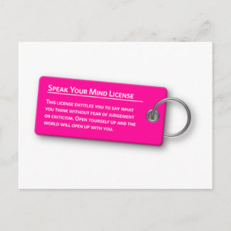 Speak Your Mind License Postcard
