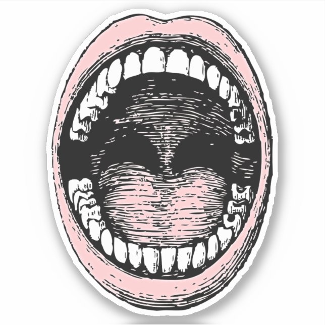 Speak Your Mind with Our Witty Open Mouth Sticker (Front)