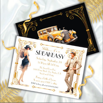 Speakeasy Flapper Great Gatsby Art Deco Party Invitation by McBooboo at Zazzle