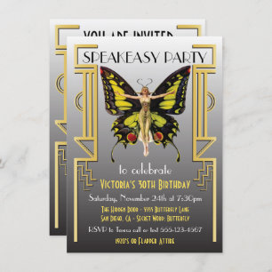 Speakeasy Flapper Great Gatsby Party Invitation
