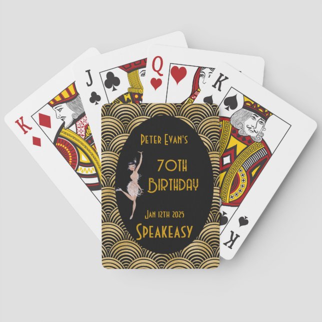 Speakeasy Roaring 20's birthday poker game Cards (Back)