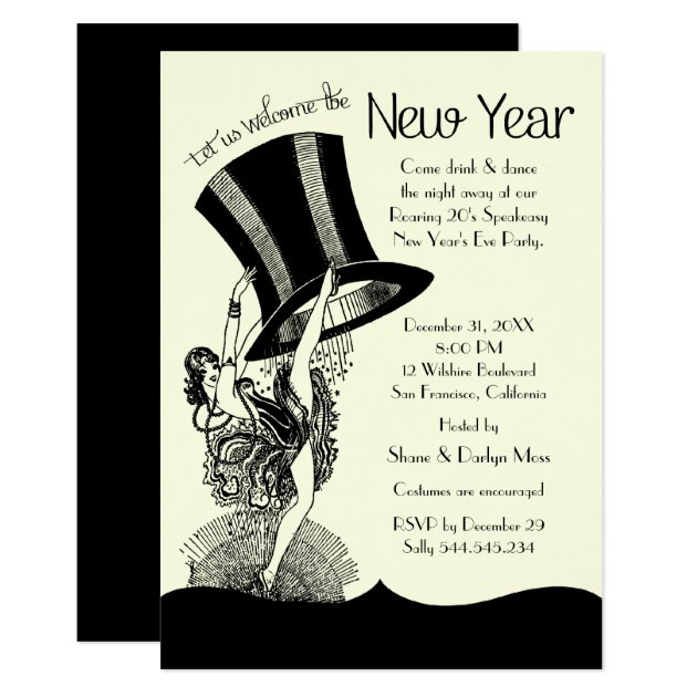 Speakeasy Roaring 20's New Year's Eve Party Invitation