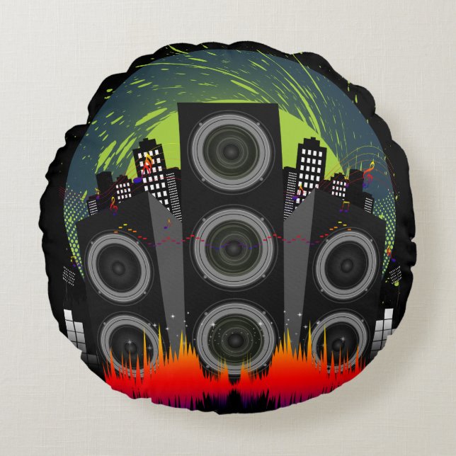 Speaker Blast Round Pillow (Front)