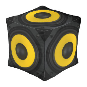 Speaker Cube Sound Nostalgic Perfect Seat Chair Pouf