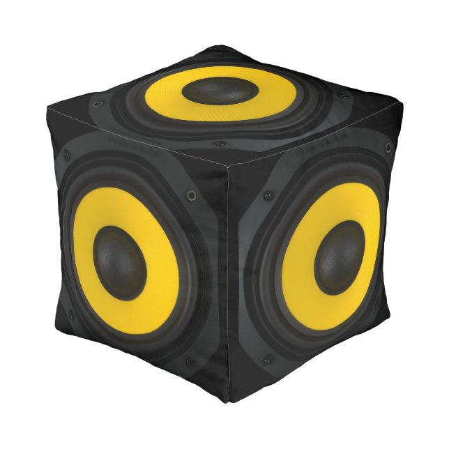 Speaker Cube Sound Nostalgic Perfect Seat Chair Pouf (Angled Back)