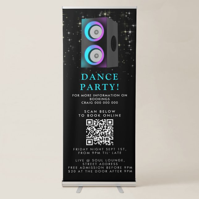 Speaker DJ Music Dance Party Promotional Event Retractable Banner (Front)