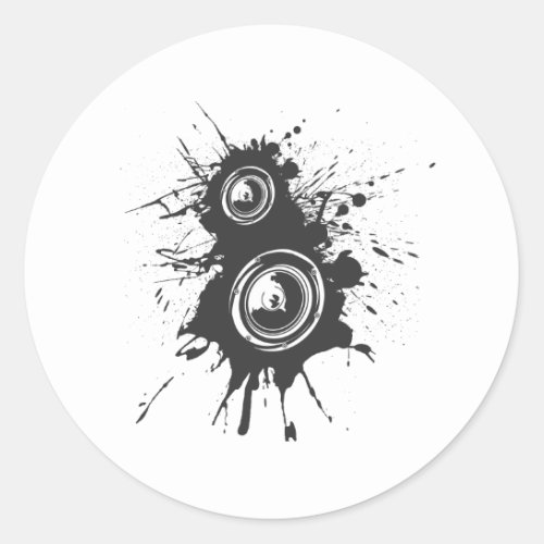 Speaker Graffiti _ DJ Music Disc Jockey Audio Classic Round Sticker