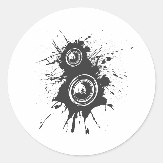 Speaker Graffiti - DJ Music Disc Jockey Audio Classic Round Sticker (Front)