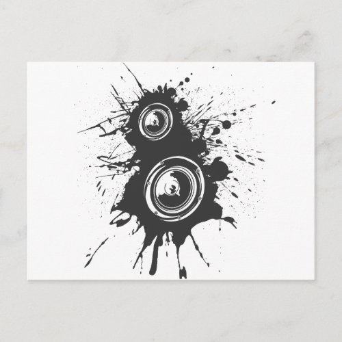 Speaker Graffiti _ DJ Music Disc Jockey Audio Postcard