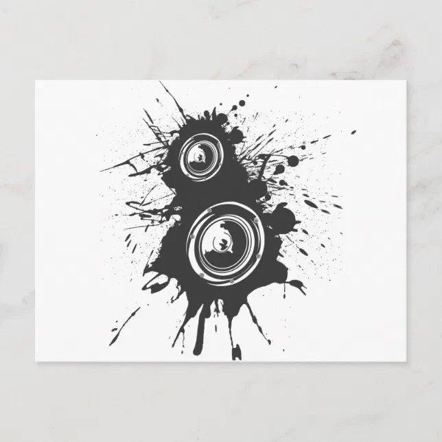 Speaker Graffiti - DJ Music Disc Jockey Audio Postcard | Zazzle