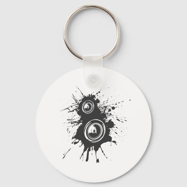 Speaker Graffiti - DJ Music Disk Jockey Audio Keychain (Front)