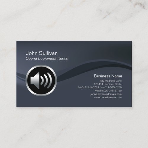 Speaker Icon Sound Equipment Rental Business Card
