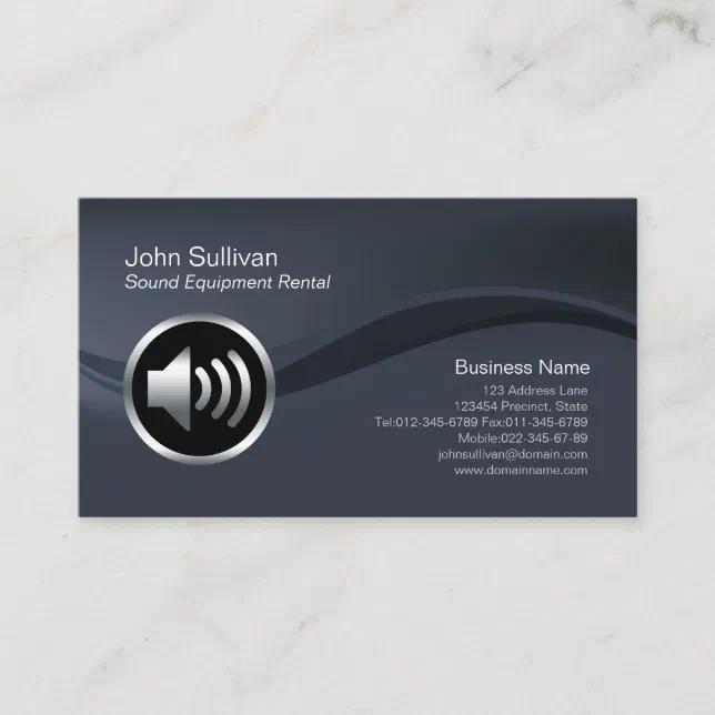 Speaker Icon Sound Equipment Rental Business Card | Zazzle