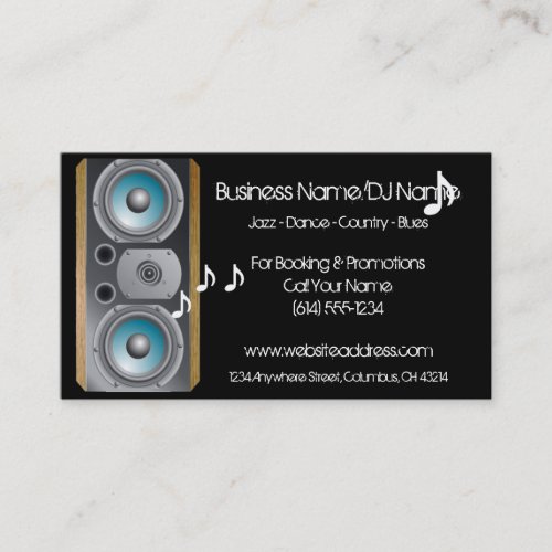 Speaker Music Notes (Music or DJ) Business Cards