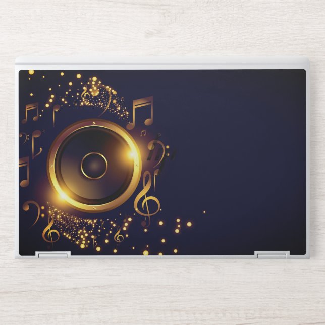 Speaker musical notes HP laptop skin (Front)