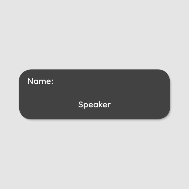 Speaker Name Magnetic Tag (Front)